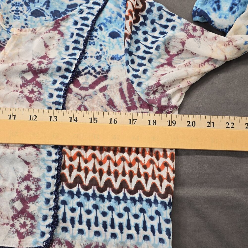 American Rag Swimsuit Cover Up Dress Tunic Patchwork Print Tassels Boho Medium - Picture 6 of 10